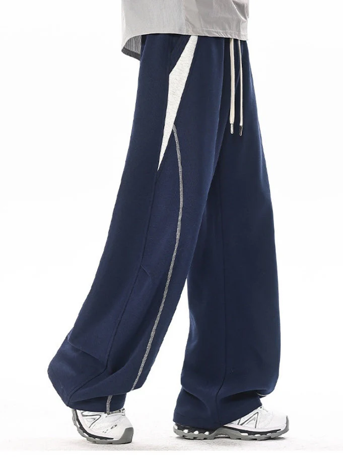 Color-blocked Geometry Scimitar Wide-leg Sweatpants - Image 2