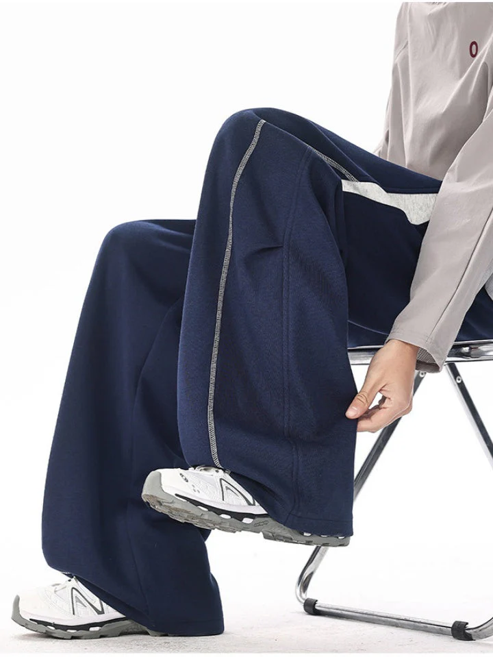 Color-blocked Geometry Scimitar Wide-leg Sweatpants - Image 3