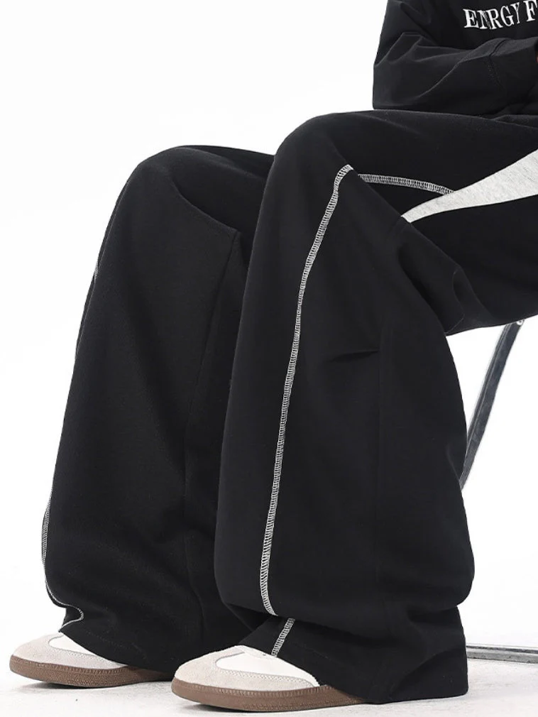 Color-blocked Geometry Scimitar Wide-leg Sweatpants - Image 6