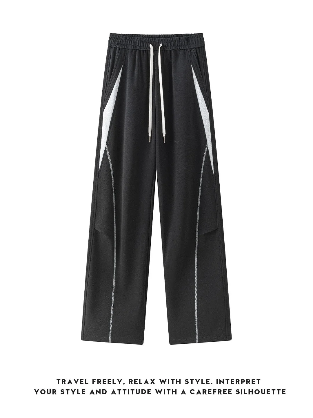 Color-blocked Geometry Scimitar Wide-leg Sweatpants - Image 7