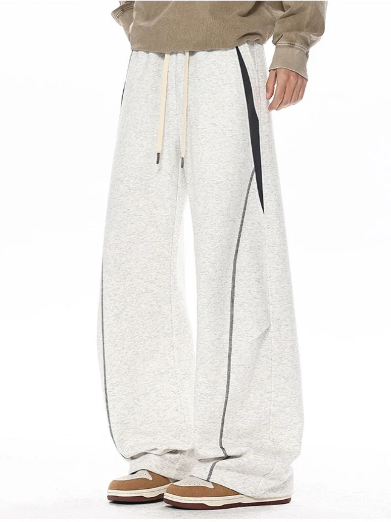 Color-blocked Geometry Scimitar Wide-leg Sweatpants - Image 8