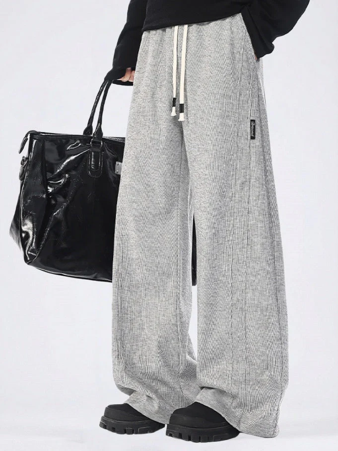 Patchwork Wide-leg Loose-fit Sweatpants