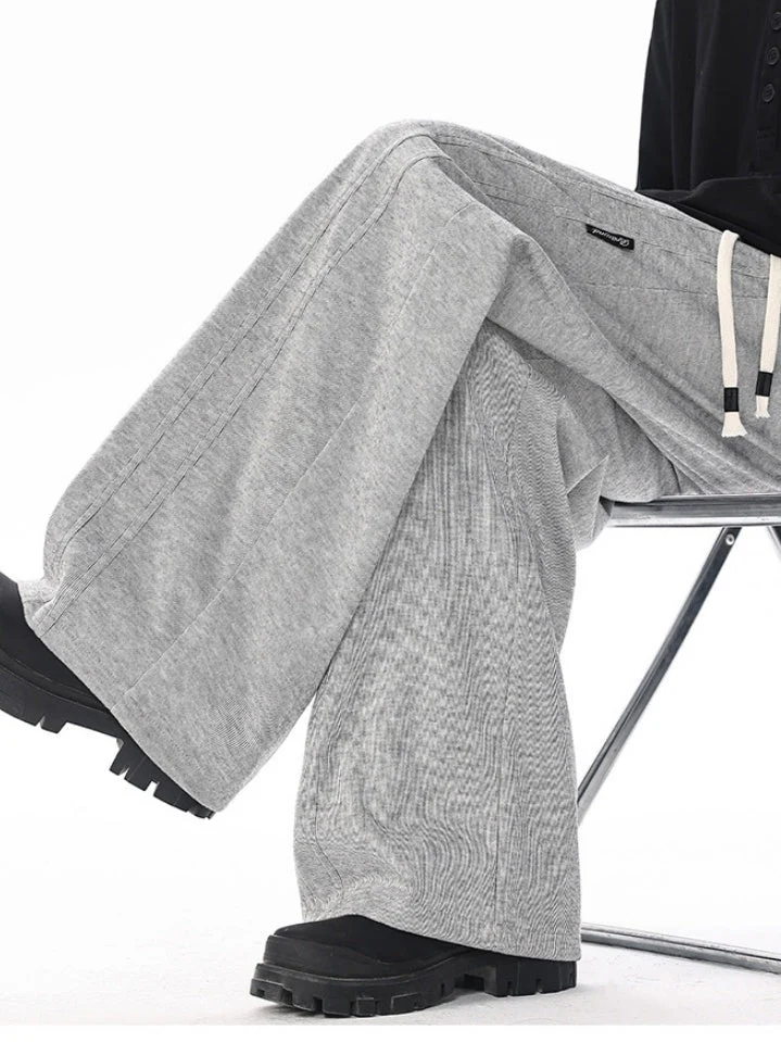 Patchwork Wide-leg Loose-fit Sweatpants - Image 2