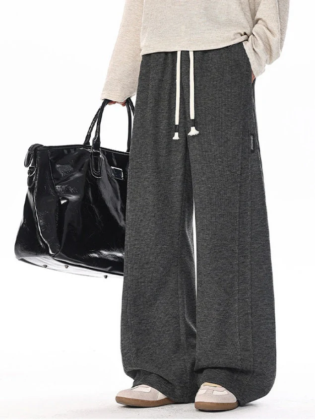 Patchwork Wide-leg Loose-fit Sweatpants - Image 7