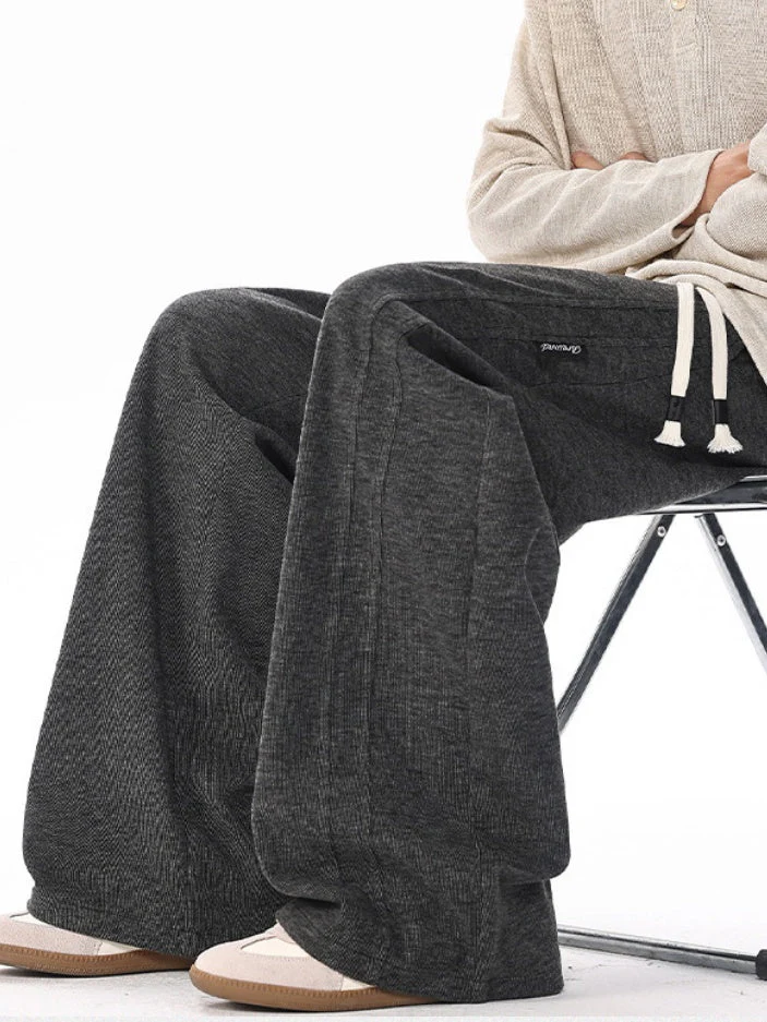 Patchwork Wide-leg Loose-fit Sweatpants - Image 8