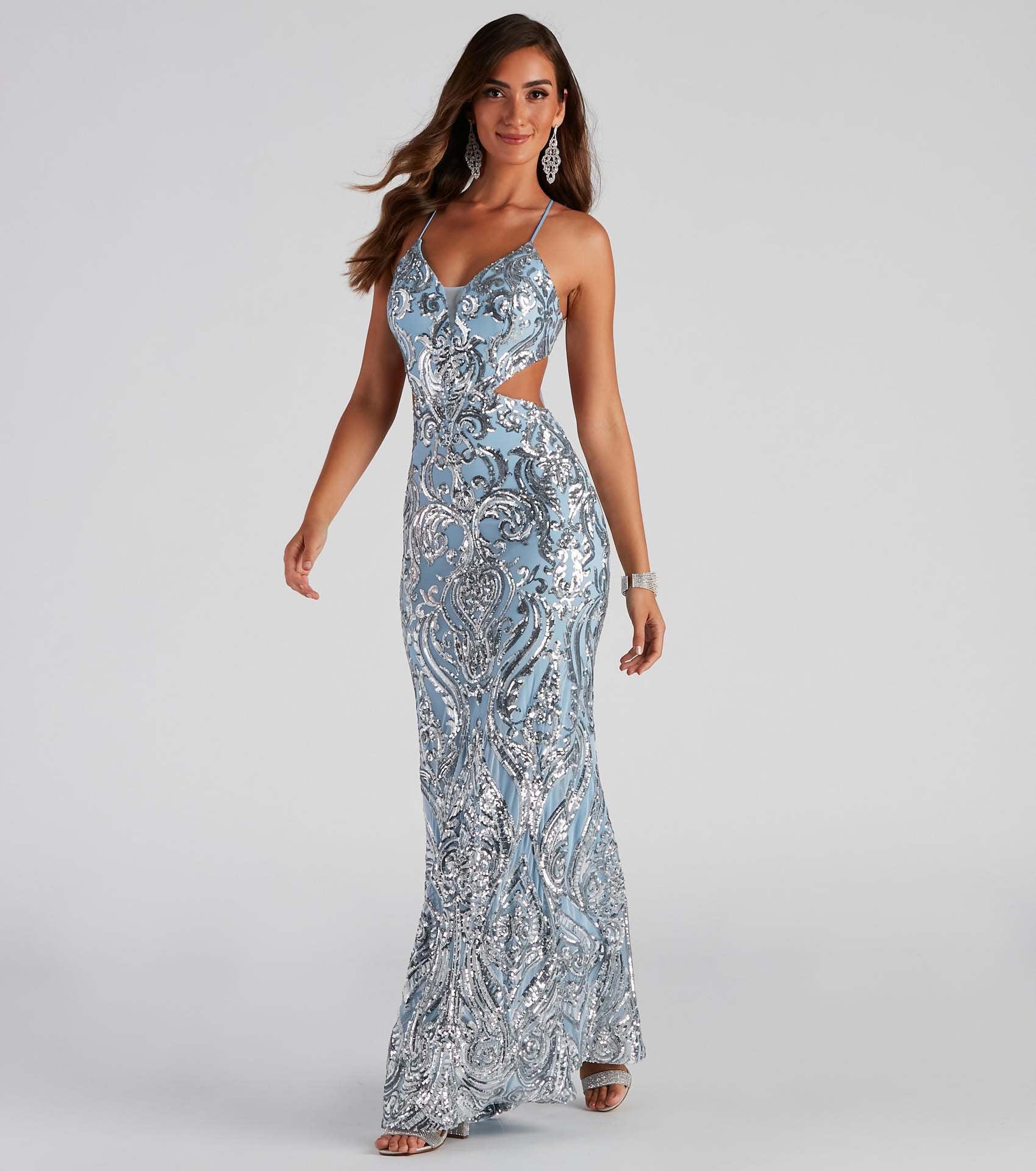 Liber Autumn women's sequins Backless Long suspender dress - Image 3