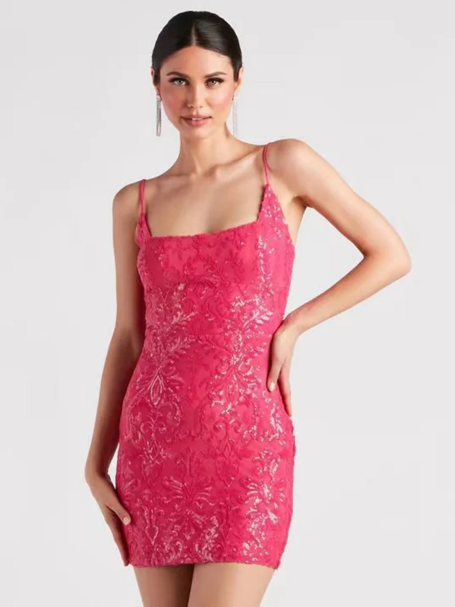 Sequins Backless Sexy Camisoles Formal Dress Mini&Short Dresses - Image 7