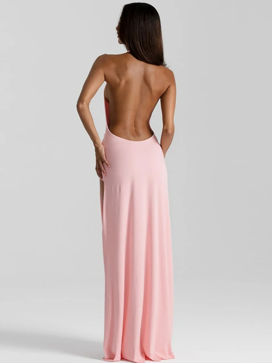 V-neck Halter Irregular Parties Maxi Dresses - Image 12