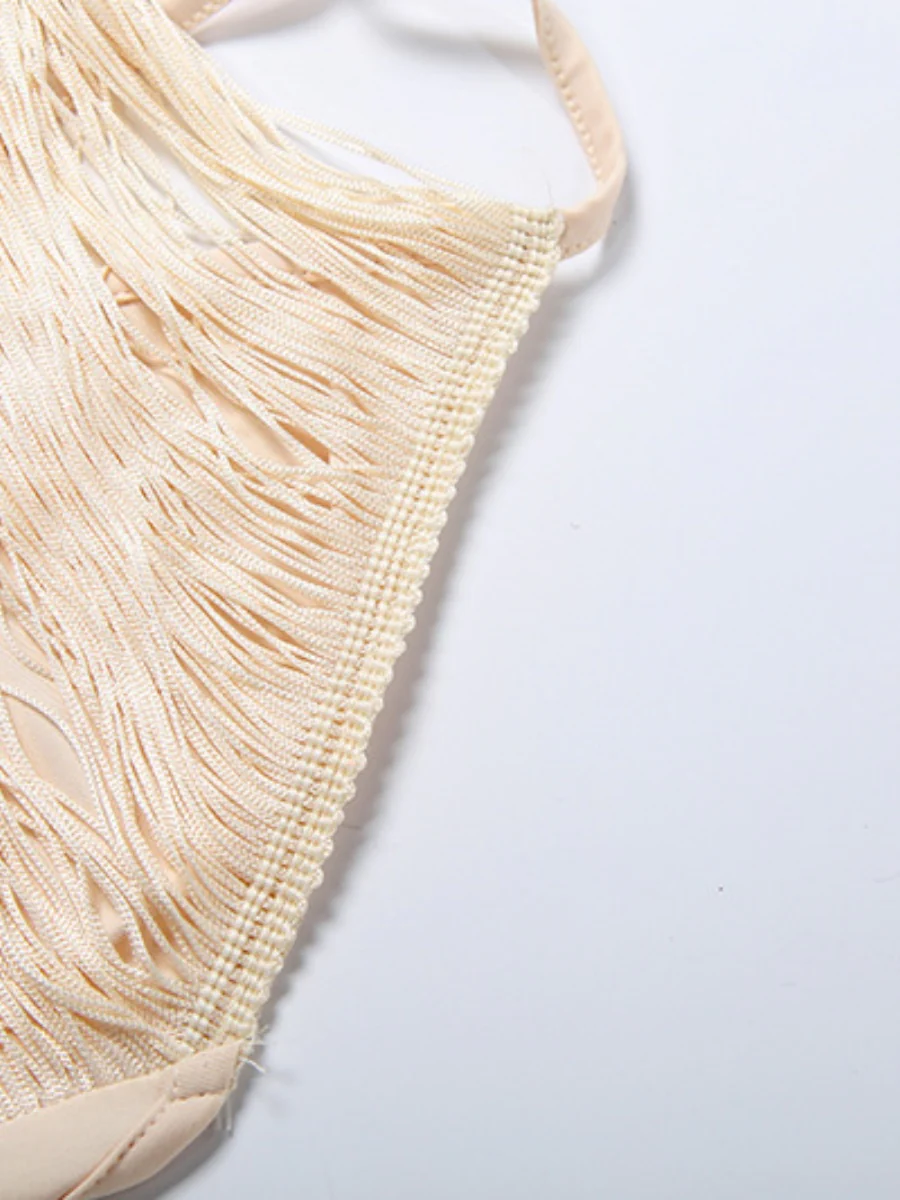 Tassel V-neck Halter Hip-hugging Mini&Short Dresses - Image 19