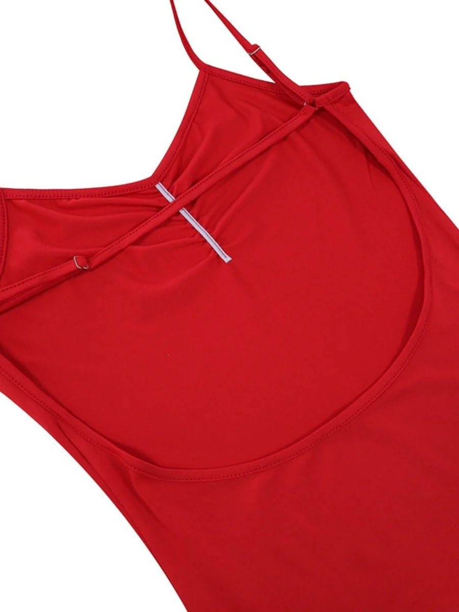Backless 3D Floral Shoulder Strap Satin Formal Dress Red Midi Dresses - Image 17