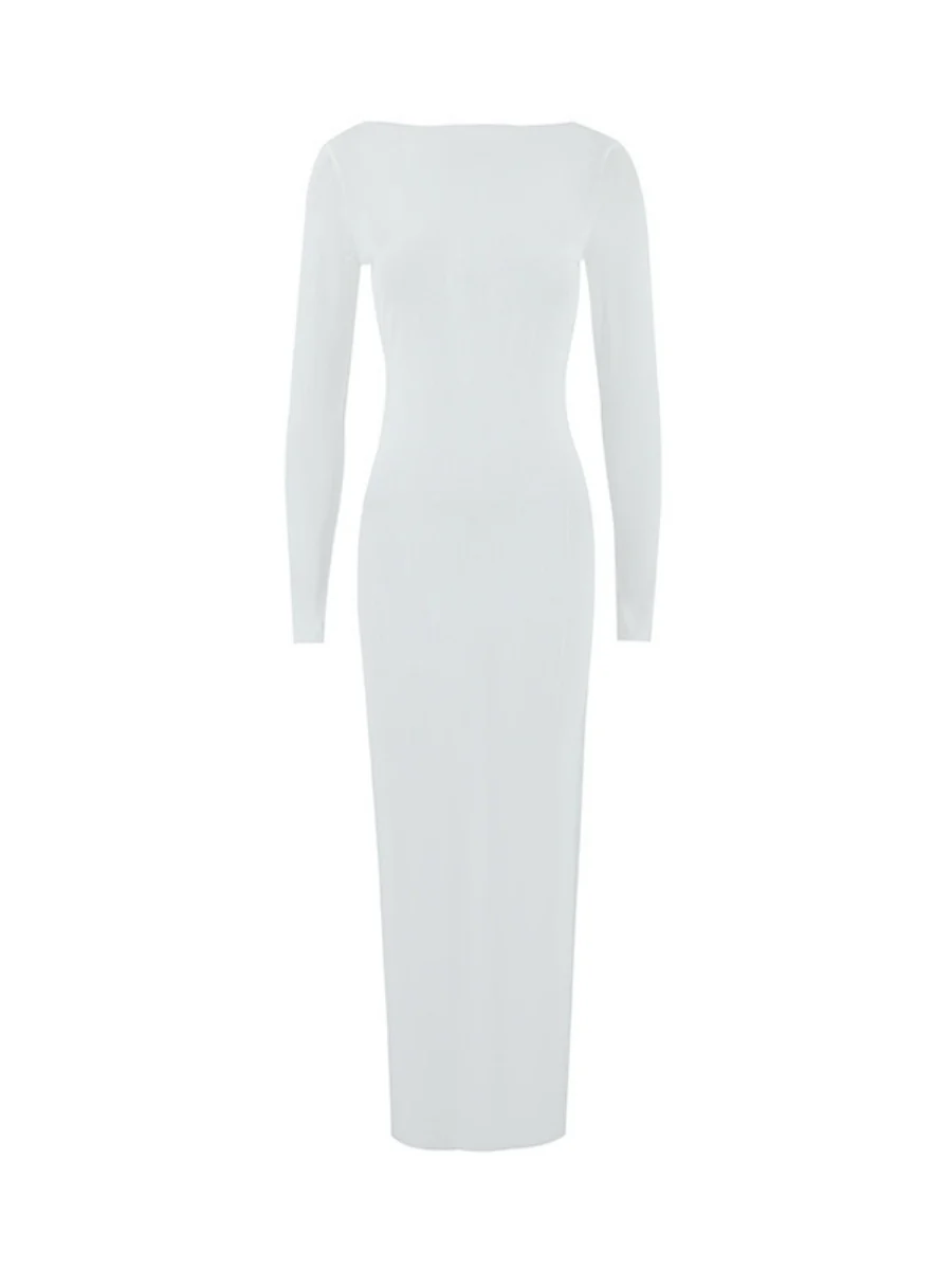 Mesh See-through Off Shoulder Sexy Maxi Dresses - Image 12