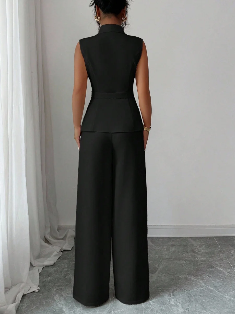 Commuting Sleeveless Suit Collar Vests Straight-leg Pants Set 2-piece Sets - Image 10