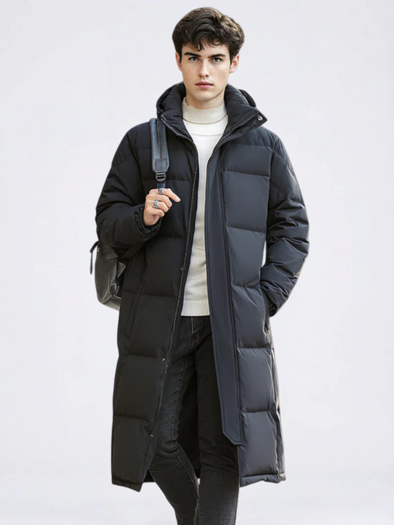 Long Hooded Thick Down Coat