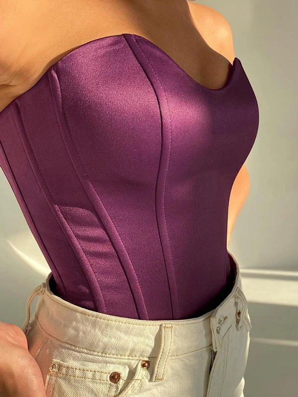 Herringbone Satin Gloss Waist Corset - Image 2