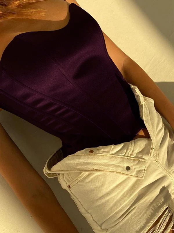 Herringbone Satin Gloss Waist Corset - Image 8