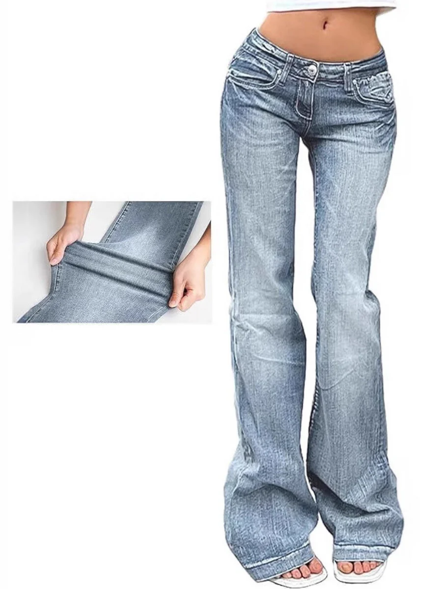 Slim Fit Stretch Washing Trumpet Jeans - Image 4
