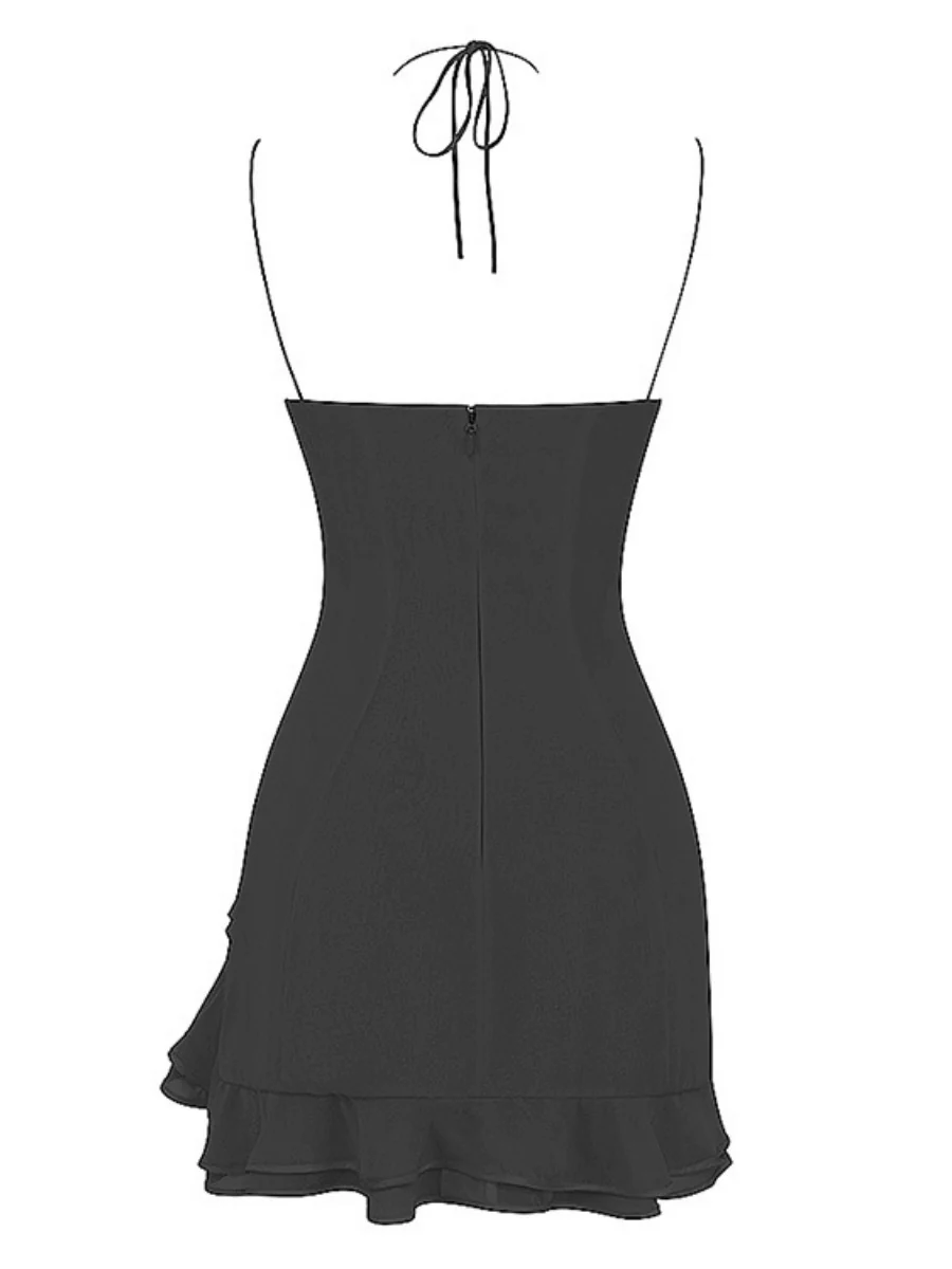 Satin Halter Advanced Mini&Short Dresses - Image 6