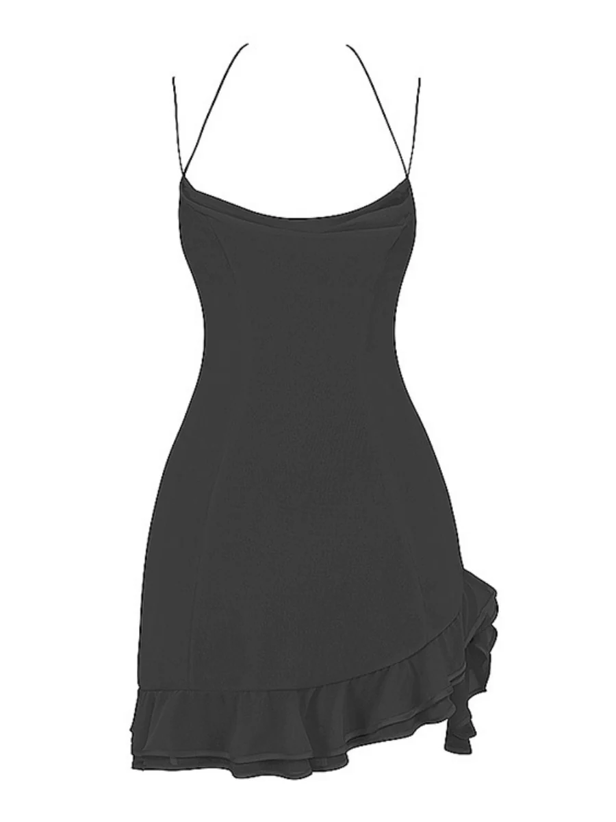 Satin Halter Advanced Mini&Short Dresses - Image 8