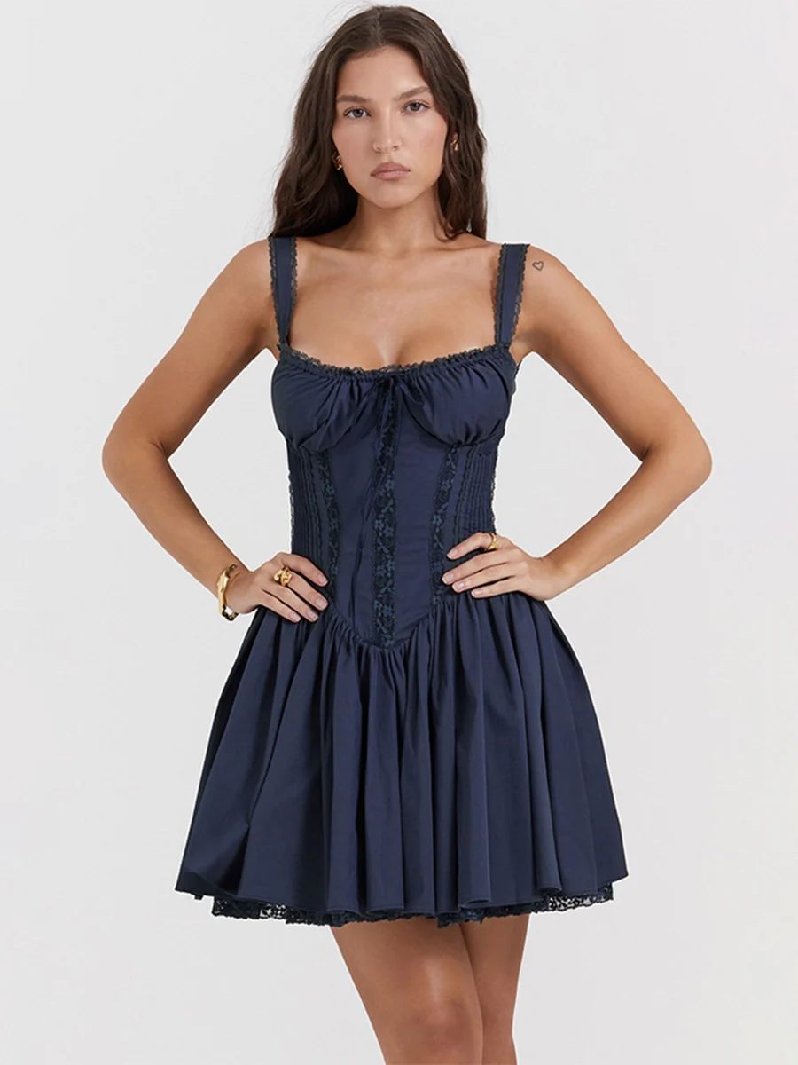 Trim Lace Bandage Big Swing Dating Mini&Short Dresses - Image 13