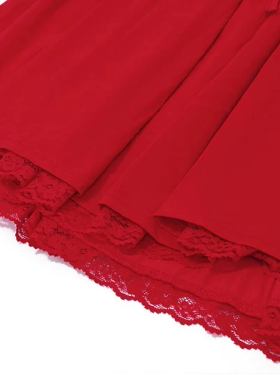 Trim Lace Bandage Big Swing Dating Mini&Short Dresses - Image 19