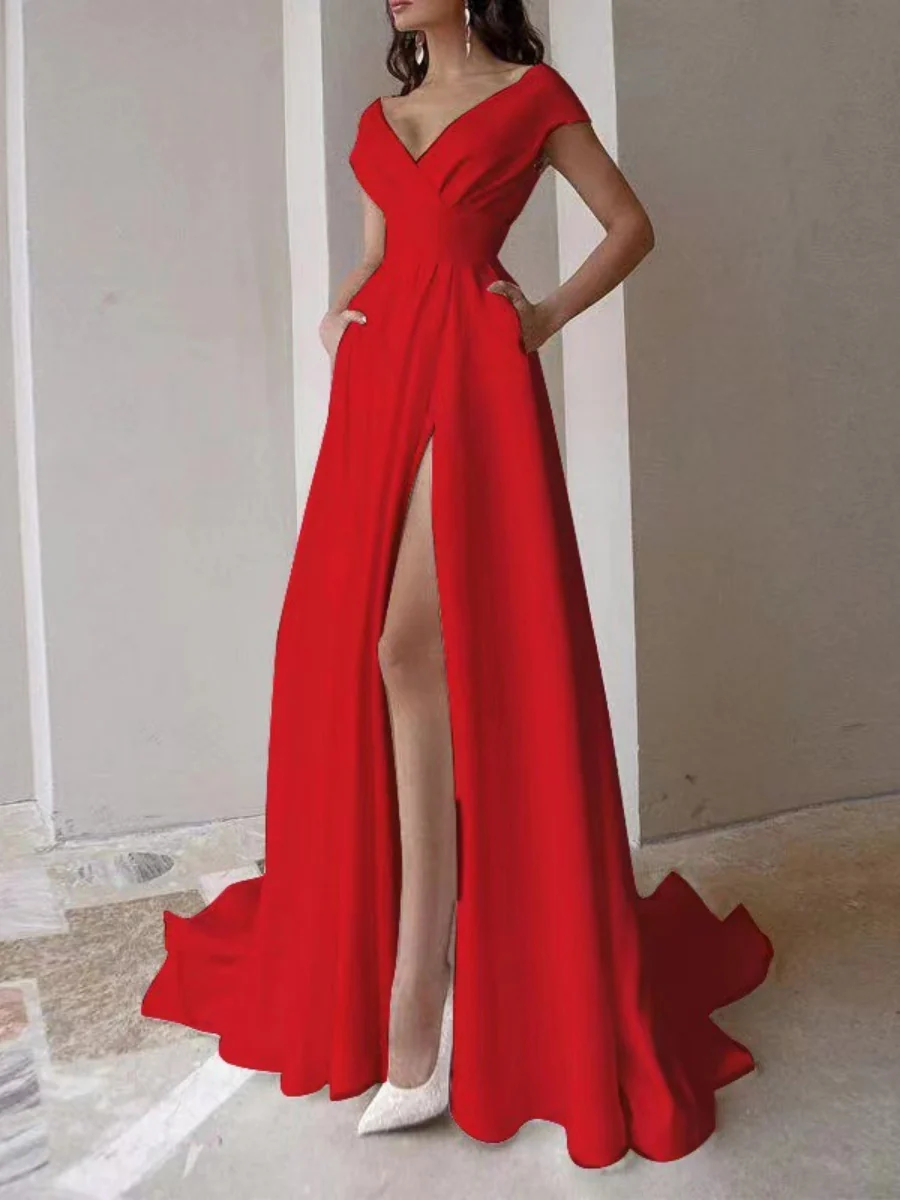 Slit Big Swing Formal Dress Maxi Dresses - Image 4