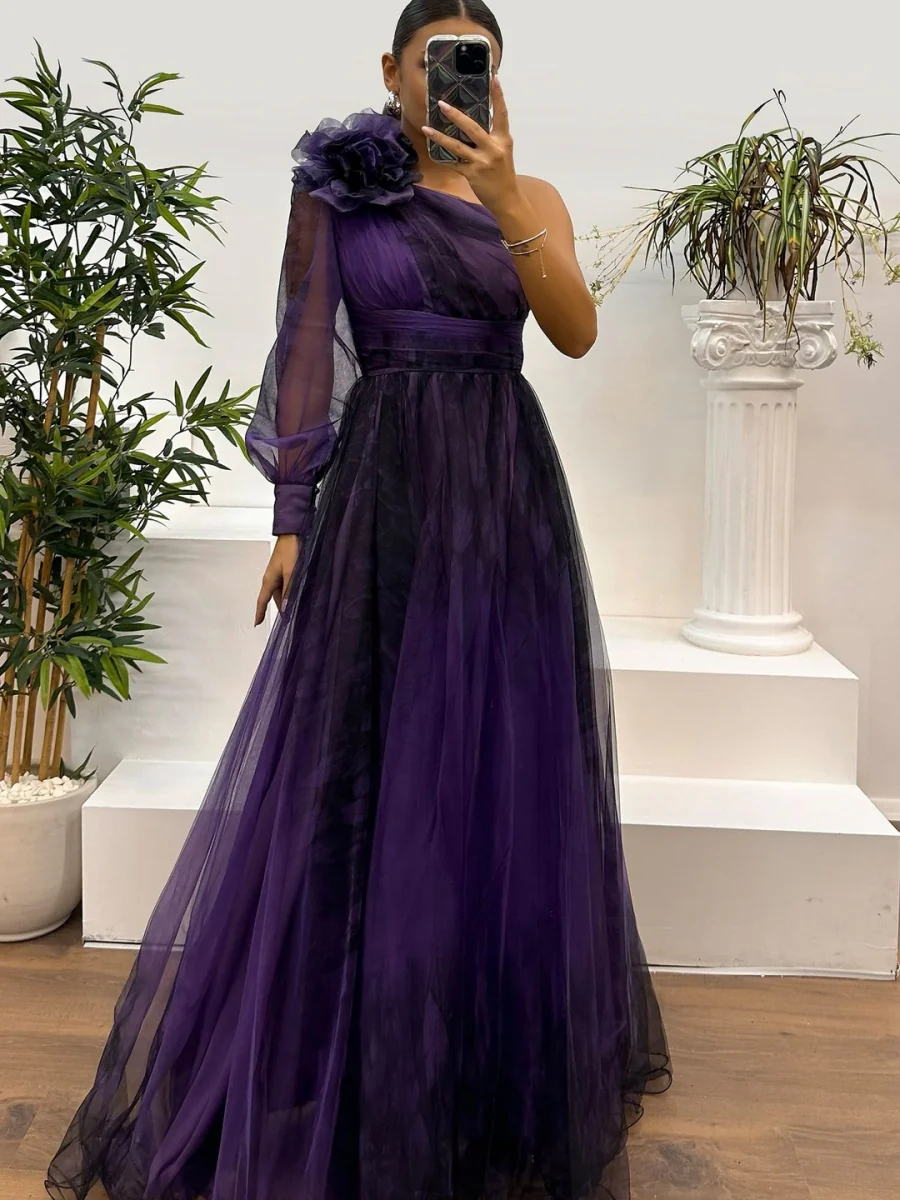Sloping Shoulders Mesh Printed Reunion Maxi Dresses - Image 18