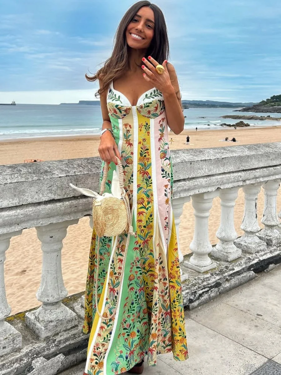 Floral Vacation Splicing Grace Parties Maxi Dresses - Image 3