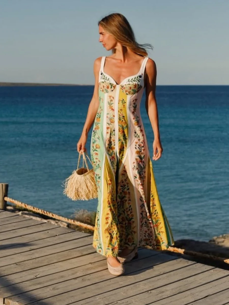 Floral Vacation Splicing Grace Parties Maxi Dresses - Image 5