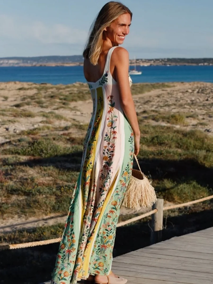 Floral Vacation Splicing Grace Parties Maxi Dresses - Image 7
