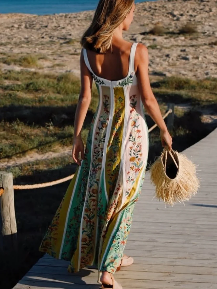 Floral Vacation Splicing Grace Parties Maxi Dresses - Image 8