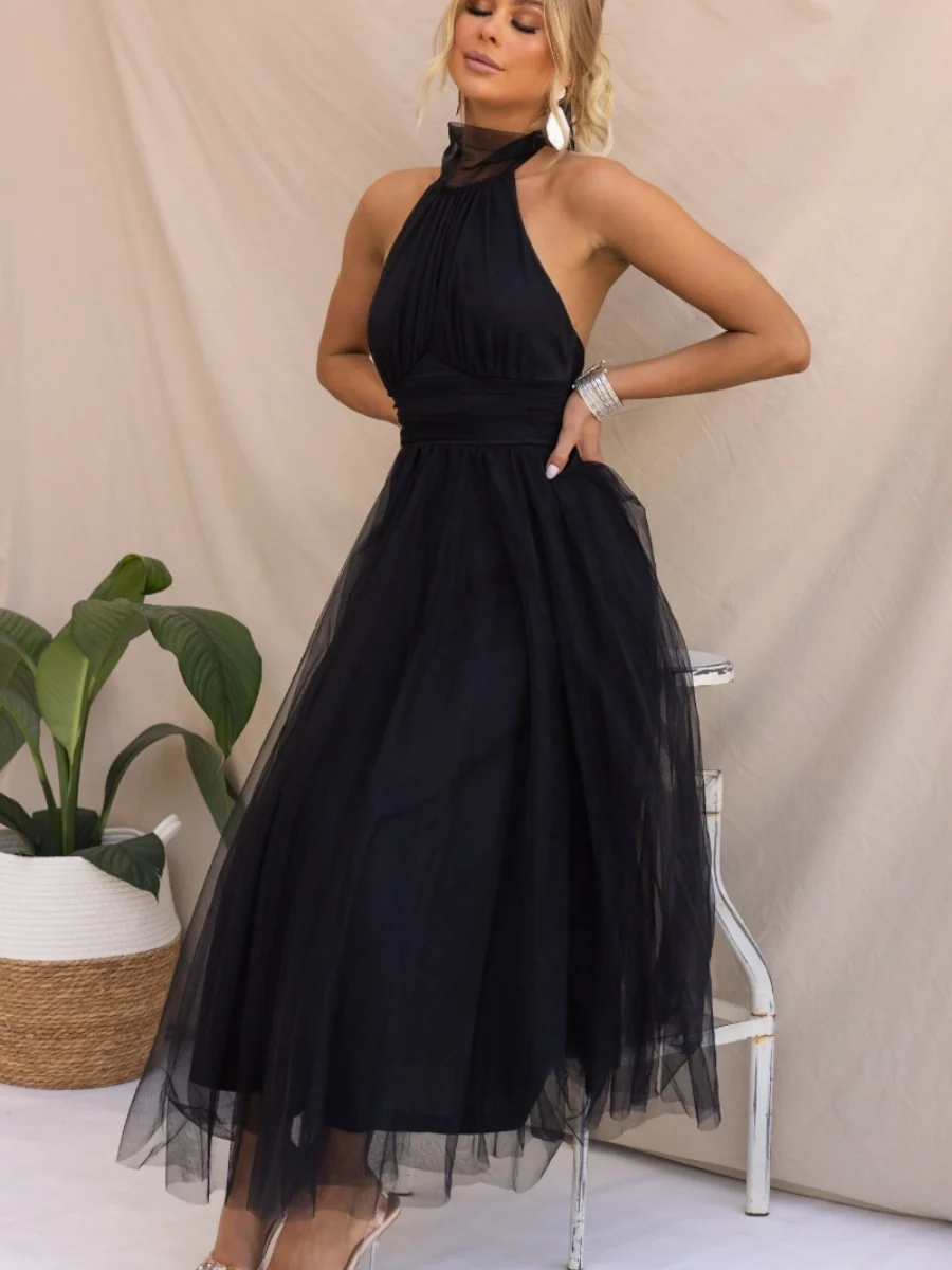 Halter Mesh Formal Dress Maxi Dresses - Image 10