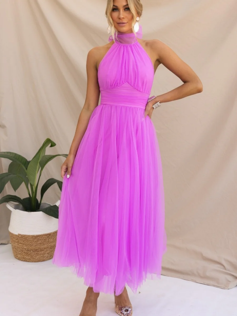 Halter Mesh Formal Dress Maxi Dresses - Image 11
