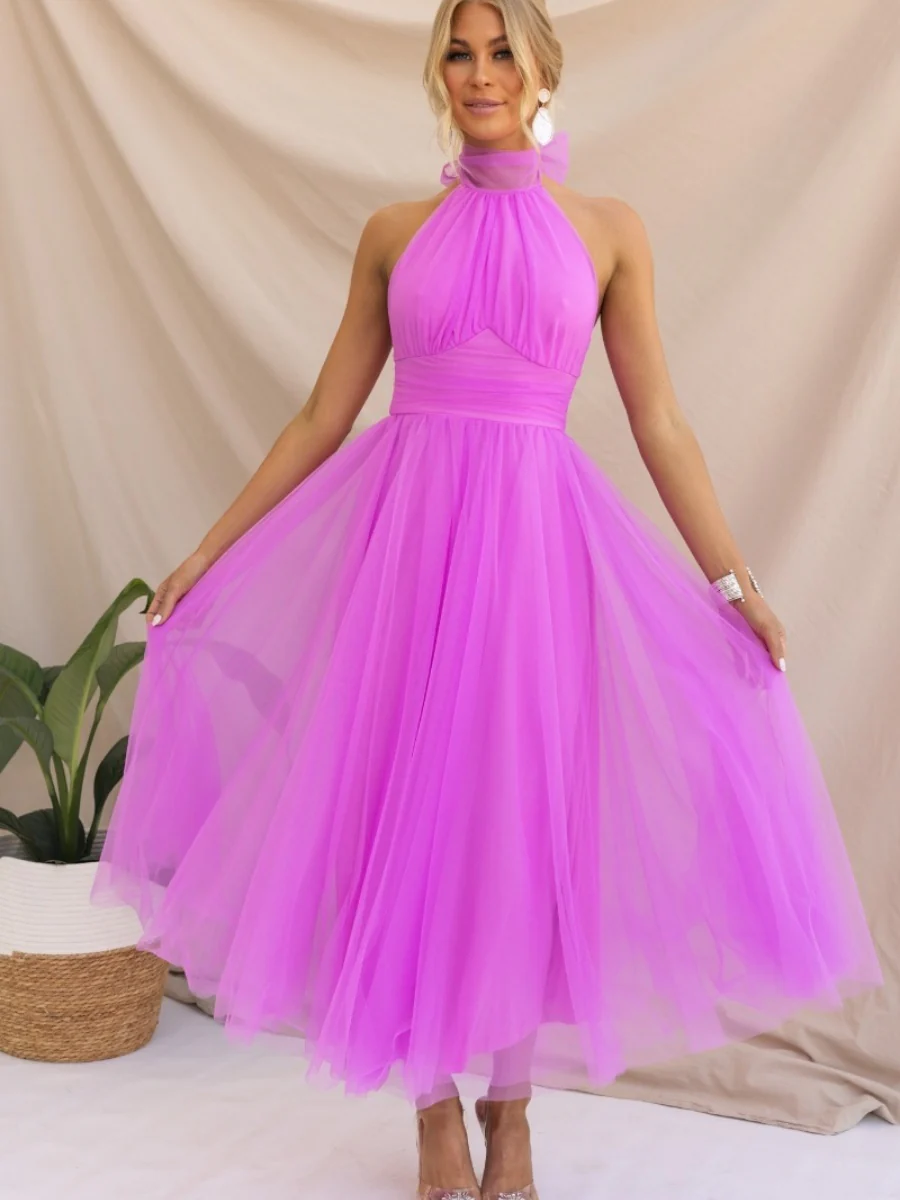 Halter Mesh Formal Dress Maxi Dresses - Image 12