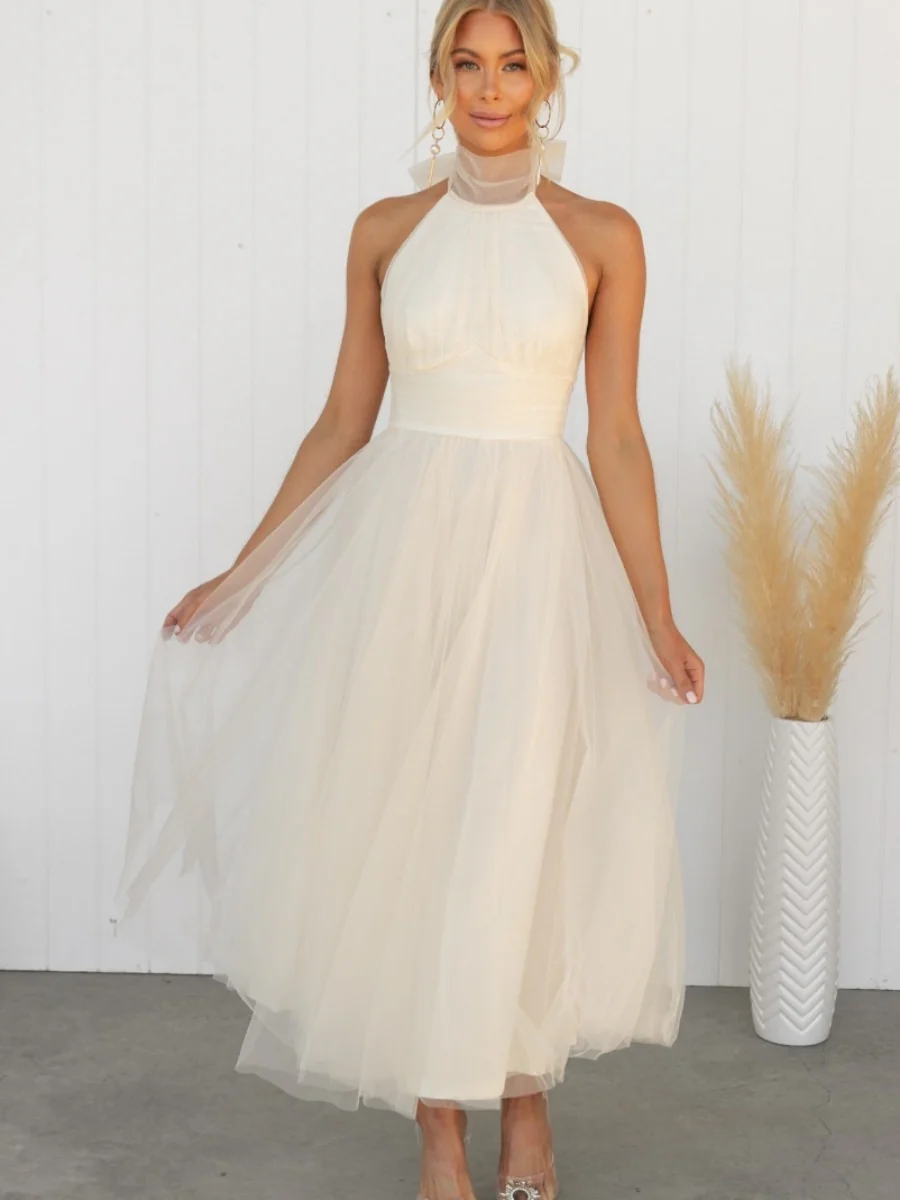 Halter Mesh Formal Dress Maxi Dresses - Image 20