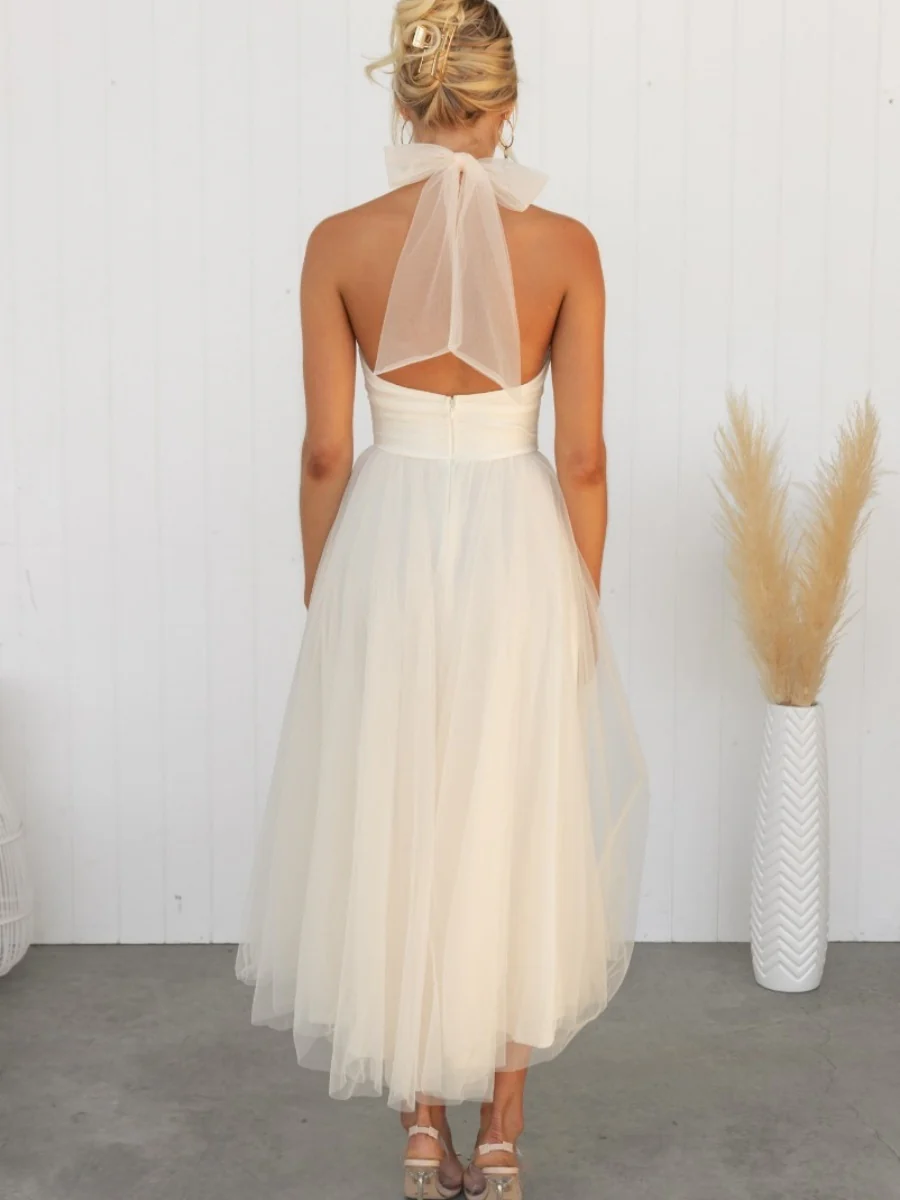 Halter Mesh Formal Dress Maxi Dresses - Image 21