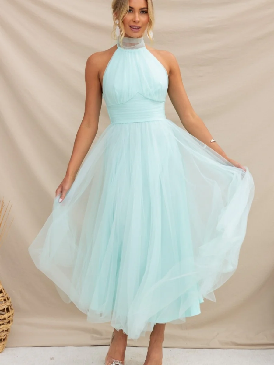 Halter Mesh Formal Dress Maxi Dresses - Image 6