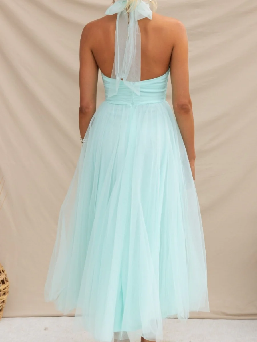 Halter Mesh Formal Dress Maxi Dresses - Image 7