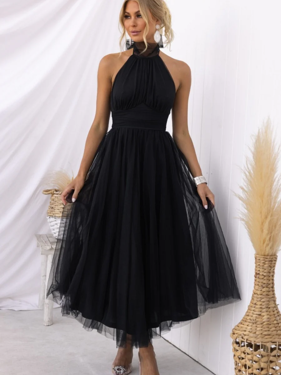 Halter Mesh Formal Dress Maxi Dresses - Image 8