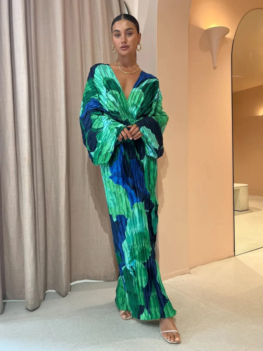Crimp Printed Reunion Maxi Dresses