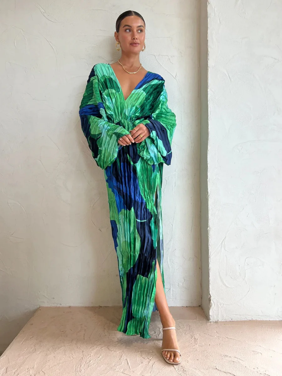 Crimp Printed Reunion Maxi Dresses - Image 4