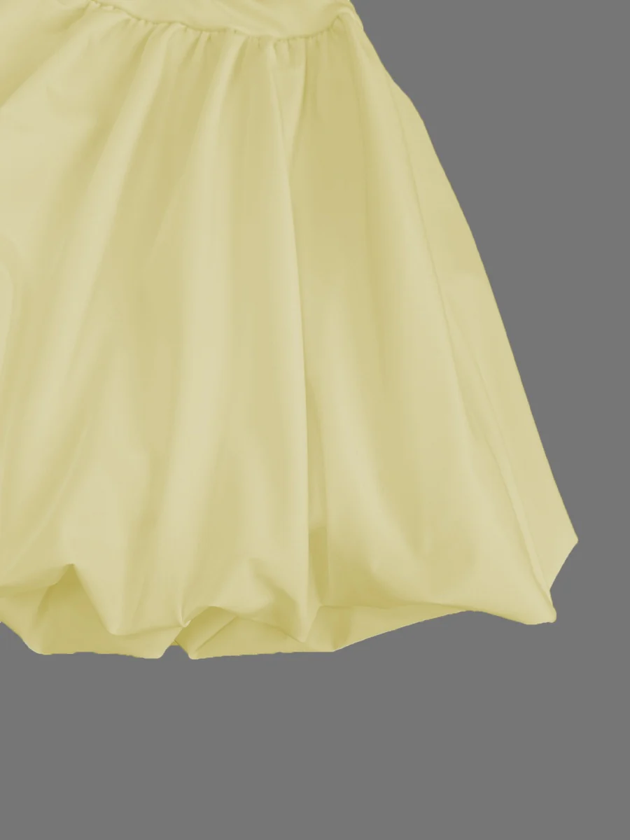 Simple Solid Color Short Dress With Pleats And Multi-layered Ruffles - Image 16