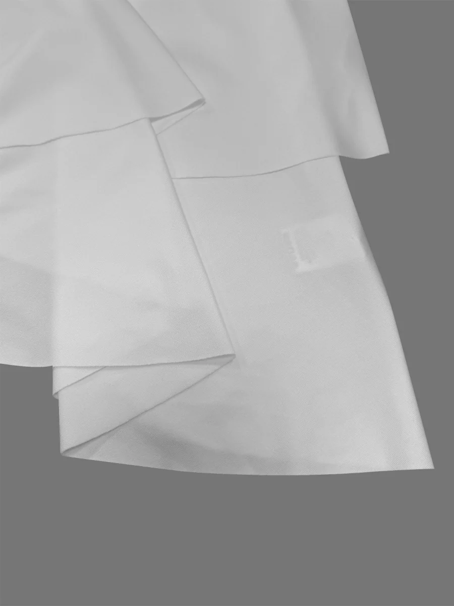Simple Solid Color Short Dress With Pleats And Multi-layered Ruffles - Image 22
