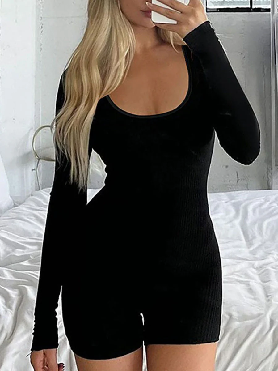 Long Sleeve Tight Fit Sexy Waist Jumpsuits - Image 2