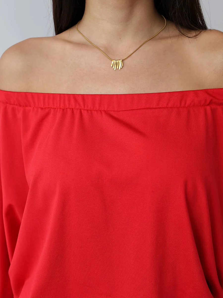 Off Shoulder Hip-hugging Off-shoulder Solid Color Mini&Short Dresses - Image 7