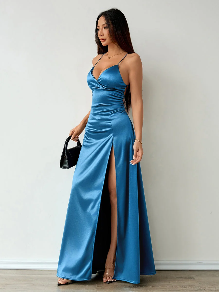 Camisoles Satin Slit Maxi Dresses - Image 10