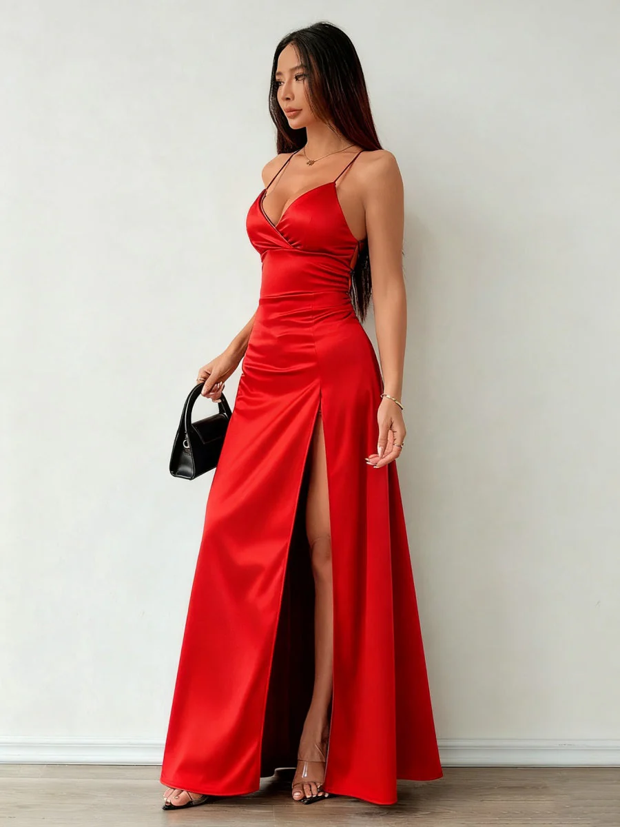 Camisoles Satin Slit Maxi Dresses - Image 16