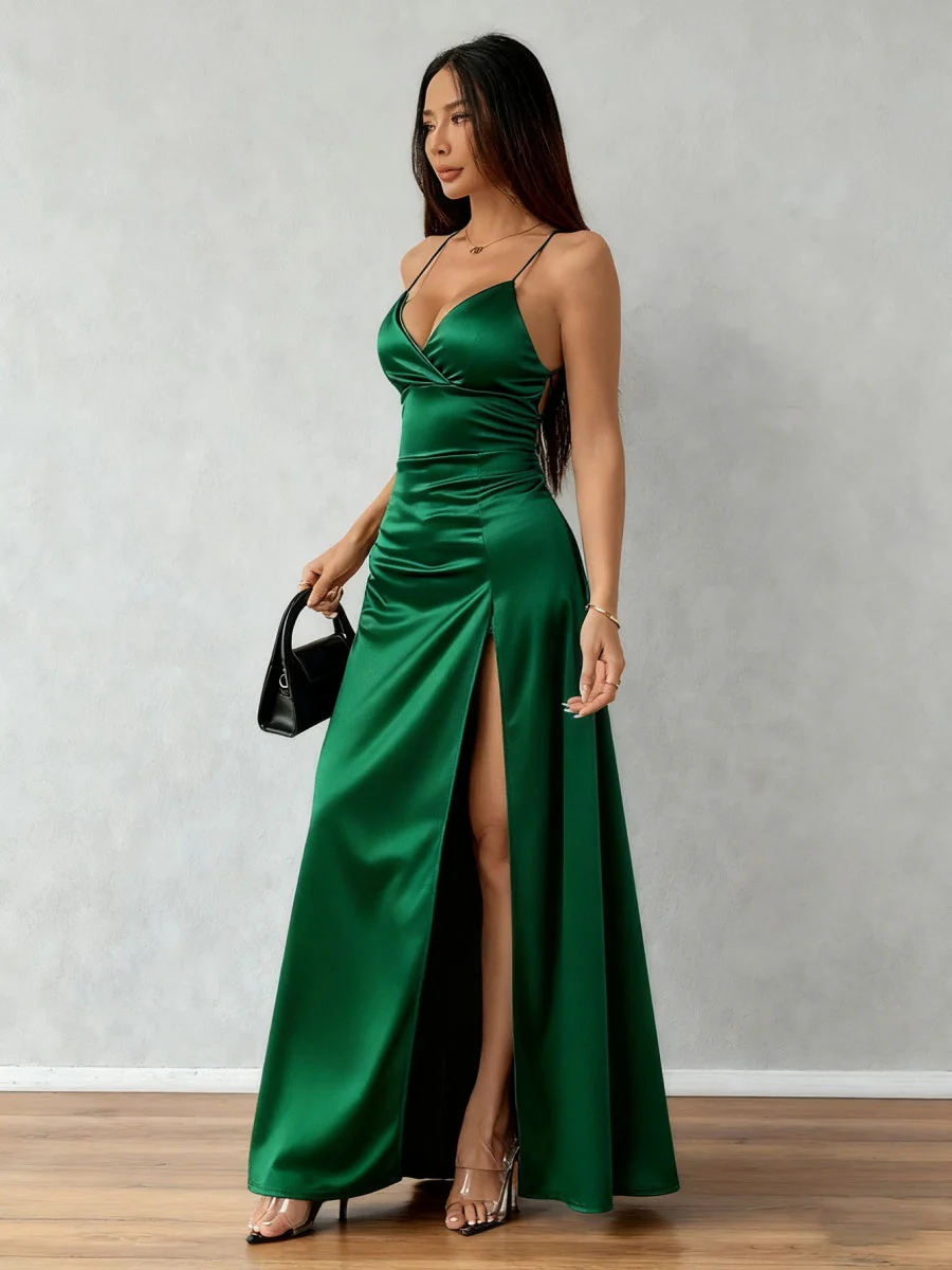 Camisoles Satin Slit Maxi Dresses - Image 29