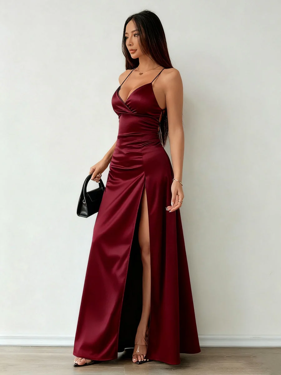 Camisoles Satin Slit Maxi Dresses - Image 41