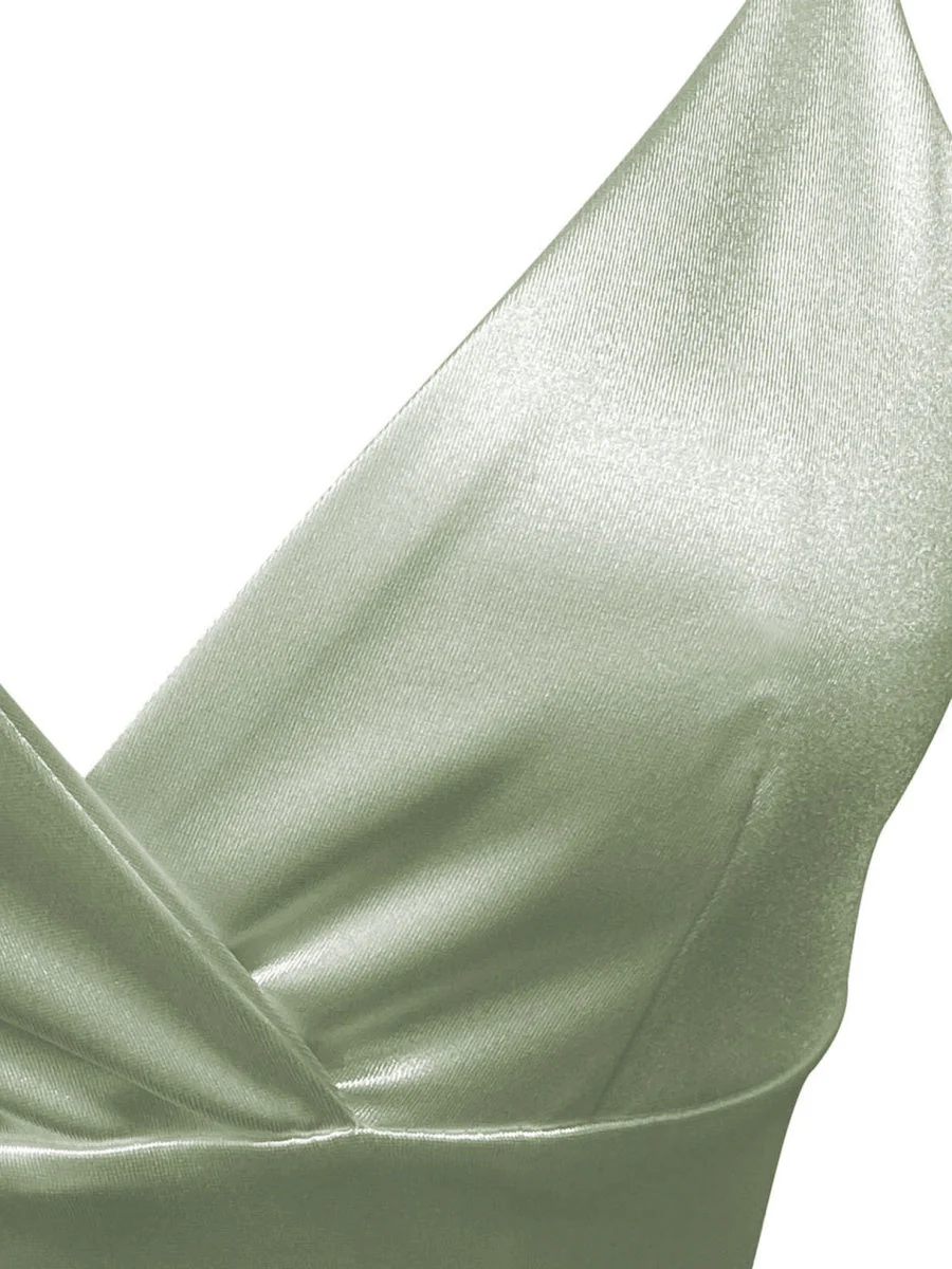 V-neck Camisoles Satin Mini&Short Dresses - Image 12