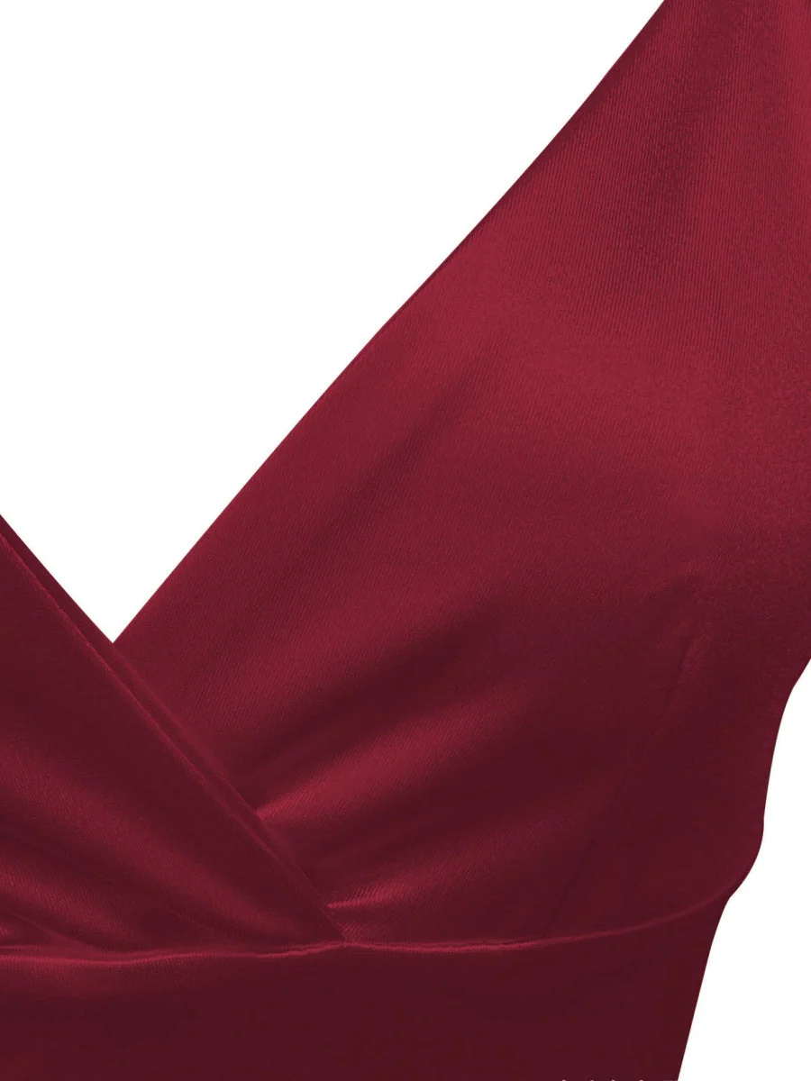 V-neck Camisoles Satin Mini&Short Dresses - Image 20